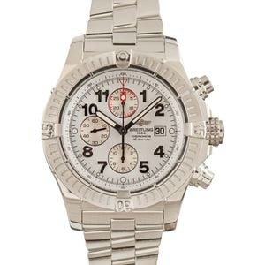 Breitling Super Avenger Chronograph White Arabic Dial