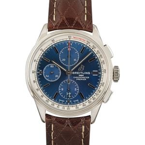 Pre-owned Breitling Premier Stainless Steel Blue Dial