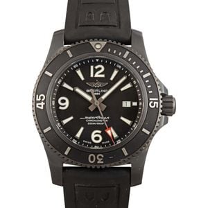 Breitling Superocean Black Dial DLC Steel