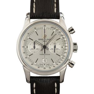 Breitling Transocean Chronograph 38 Silver Dial