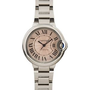 Pre-owned Cartier Ballon Bleu Pink Roman Dial