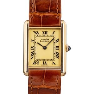 Must de Cartier Brown Leather Strap