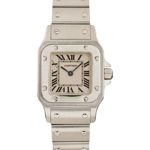 Cartier Santos Silver Roman Dial