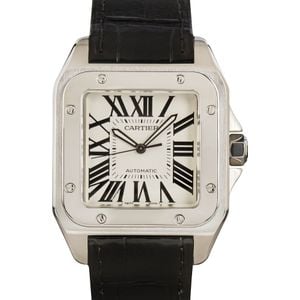 Cartier Santos 100 Stainless Steel Roman Dial