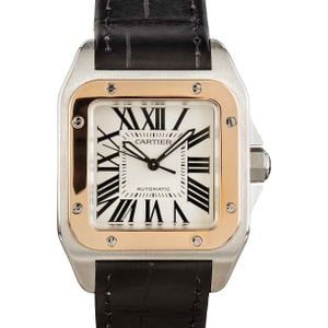 Cartier Santos 100 Stainless Steel & 18k Rose Gold