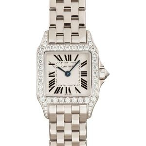 Cartier Santos Demoiselle 18k White Gold Diamond Case