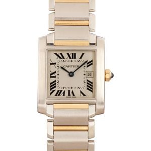 Ladies Cartier Tank Francaise Two Tone Silver Dial