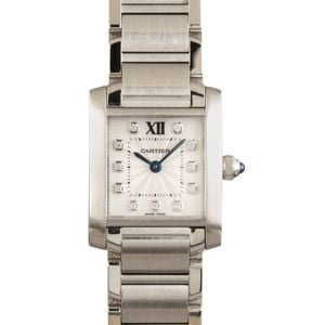 Ladies Cartier Tank Francaise Silver Diamond