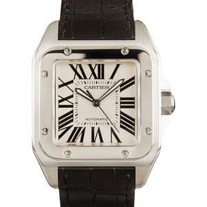 Cartier Santos 100 Stainless Steel Roman Dial