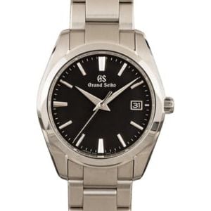 Pre-Owned Seiko Stainless Steel Black Dial