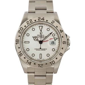 Mens Rolex Explorer II Ref 16570 White Polar Dial