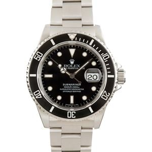 Pre-Owned Rolex Submariner 16610 Black Dial