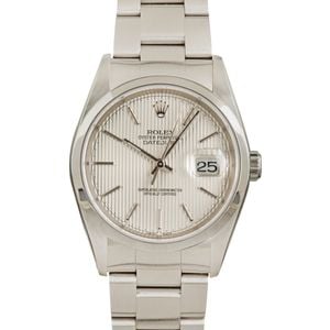 Rolex Datejust 16200 Silver Tapestry Dial