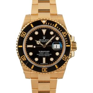 Rolex Submariner 116618 18k Yellow Gold Black Dial