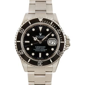 Used Rolex Submariner 16610T Black Dial