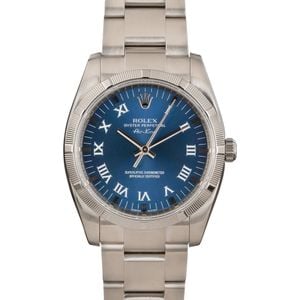 Pre-Owned Rolex Air King 114210 Blue Dial