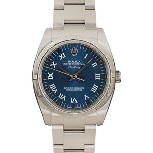 Pre-Owned Rolex Air King 114210 Blue Dial