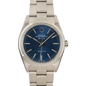 Pre-owned Rolex Air-King 14000M Blue Dial