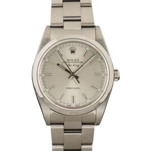 Pre-owned Rolex Air King 14000M Silver Dial