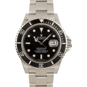 Used Rolex Submariner 16610T Black Dial