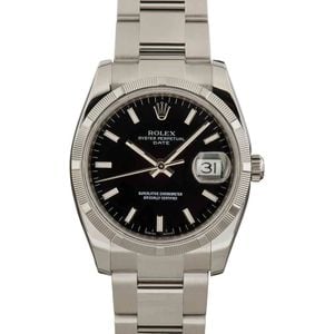 Men's Rolex Date 115210 Black Dial