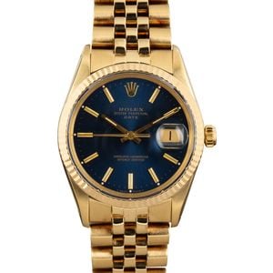 Rolex Date 15037 Yellow Gold Jubilee Band