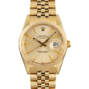 Used Rolex Date 15037 Champagne Index Dial