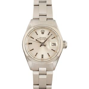 Ladies Rolex Date ref 6916 Silver Dial