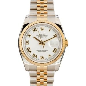 Rolex Datejust 36 ref 116233 White Roman Dial