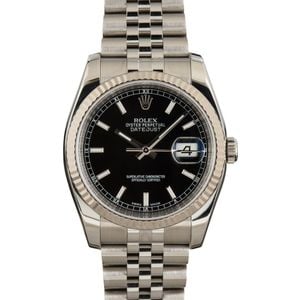 Pre-owned Rolex Datejust 116234 Black Index Dial