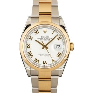 Rolex Datejust 126203 Steel & 18k Gold White Dial