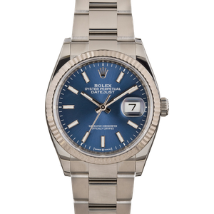 Rolex Datejust ref 126234 Blue Chromalight Dial