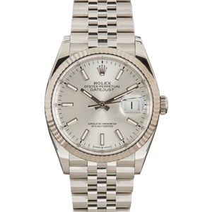 Pre-owned Rolex Datejust 126234 Silver Dial