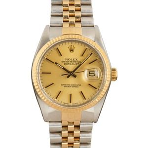 Rolex Datejust Two Tone 16013 Champagne Dial