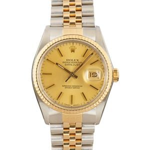 Pre-Owned Rolex Two-Tone Datejust 16013 Champagne