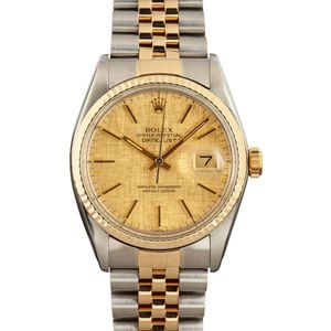 Rolex Datejust ref 16013 Champagne Linen Dial