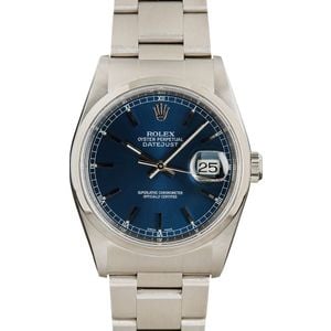 Used Rolex Datejust 16200 Blue Dial