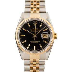 Pre-Owned Rolex Datejust 16233 Black Dial