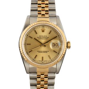 Used Rolex Datejust 16233 Champagne Dial Two Tone