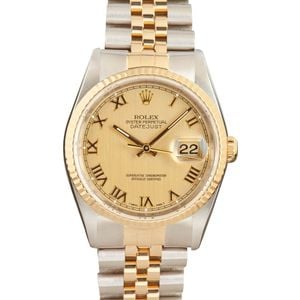 Used Rolex Datejust 16233 Champagne Roman Dial