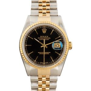 Rolex Datejust Two Tone 16233 Black Dial