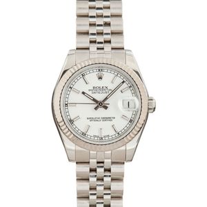 Lady Rolex Datejust Ref 178274 White Dial