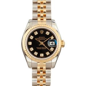 Ladies Rolex Datejust 179173 Black Dial