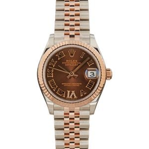 Pre-owned Rolex Datejust 278271 Stainless Steel & 18k Everose Gold