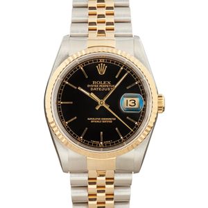 Pre-Owned Rolex Datejust 16233 Black Dial