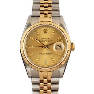 Used Rolex Datejust 16233 Champagne Dial Two Tone