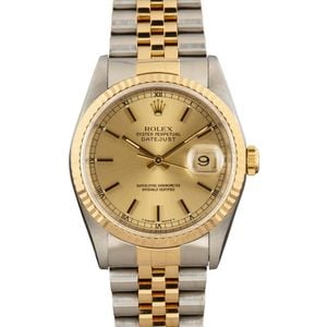 Used Rolex Datejust 16233 Champagne Dial Two Tone