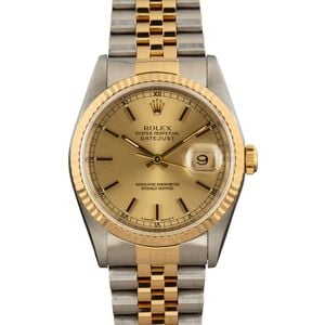 Used Rolex Datejust 16233 Champagne Dial Two Tone