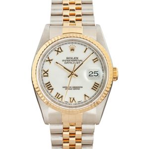 Rolex Datejust 16233 White Roman Dial