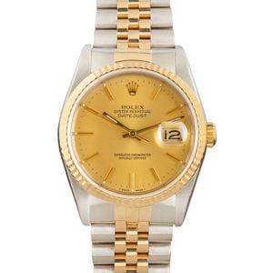 Used Rolex Datejust 16233 Champagne Dial Two Tone